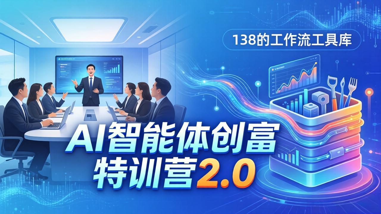 AI智能体创富训练营2.0:3天闭门直播+视频课+工具库,从0到1搭建智能体附138个工作流-数码之翼