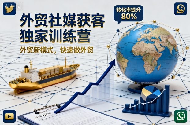 外贸社媒获客独家训练营，外贸新模式，快速做外贸(更新26年4月)-数码之翼