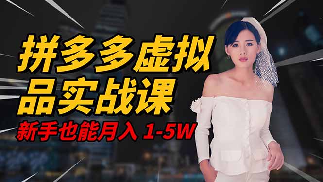 2025 拼多多虚拟品系统实战课,轻资产项目,可矩阵开工作室,新手也能...-数码之翼