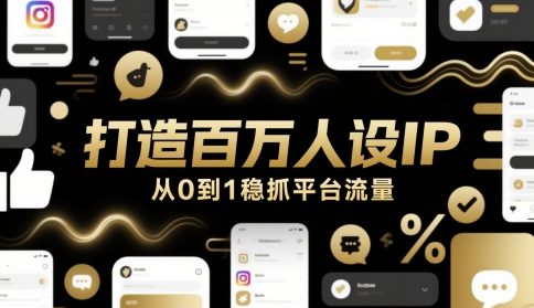 打造百万人设IP，从0到1稳抓平台流量-数码之翼