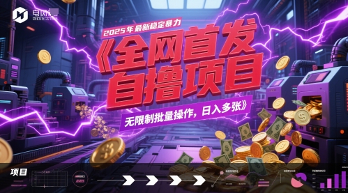 全网首发，2025年最新稳定暴力全自动自撸项目，无限制批量操作，日入多张【揭秘】-数码之翼