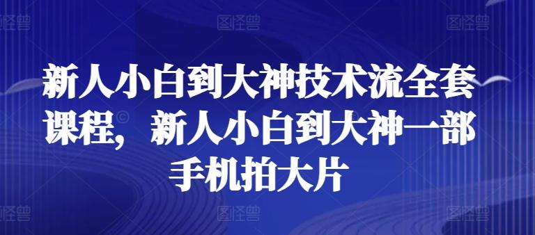 新人小白到大神技术流全套课程，新人小白到大神一部手机拍大片-数码之翼