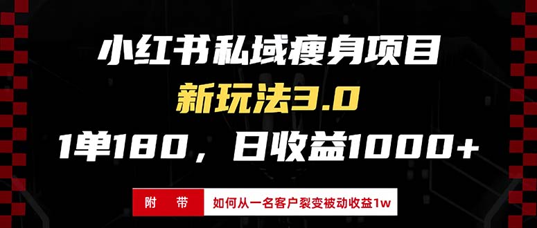 小红书瘦身项目3.0模式，新手小白日赚收益1000+(附从一名客户裂变收益…-数码之翼