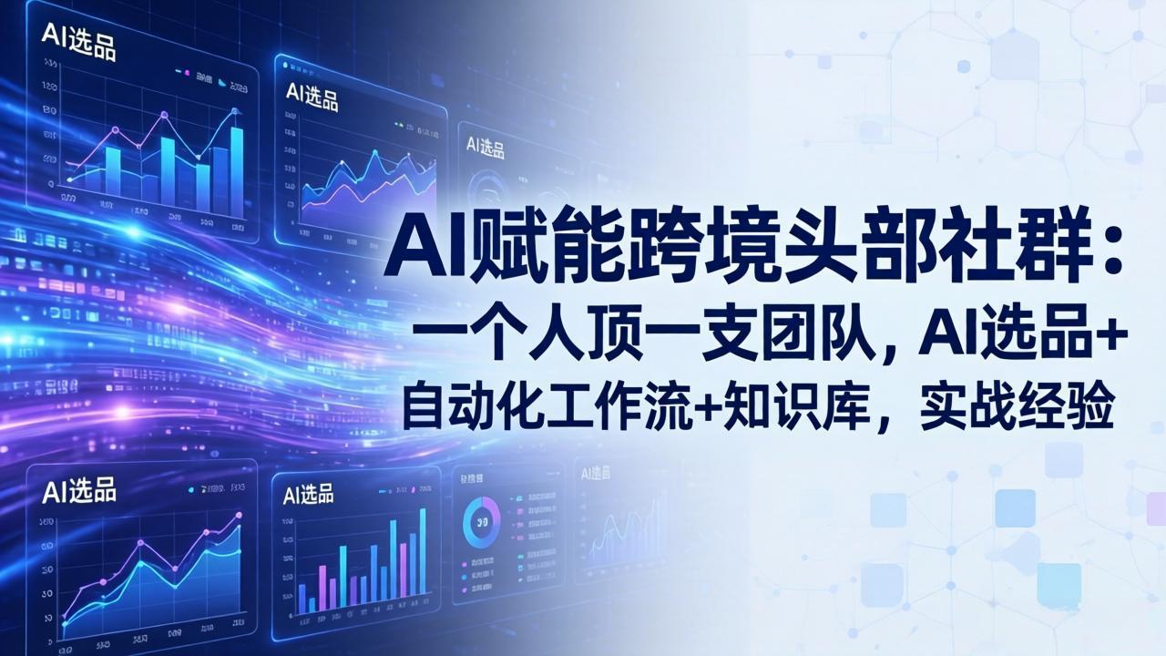 AI赋能跨境头部社群-更新4月23：一个人顶一支团队，AI选品+自动化工作流+知识库，实战经验-数码之翼