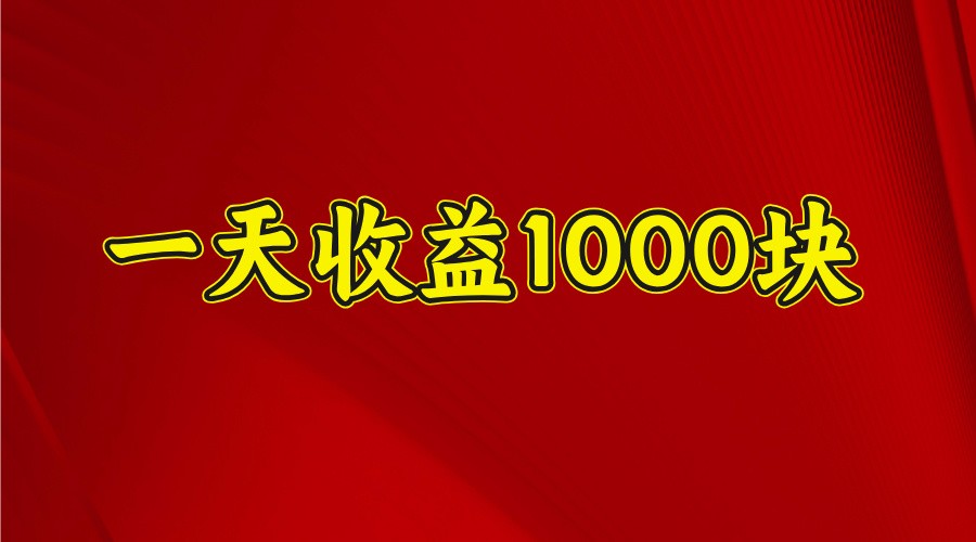 一天收益1000块，2025全网首发-数码之翼