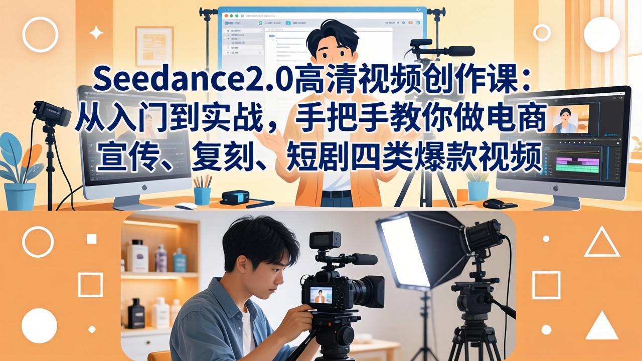 Seedance2.0高清视频创作课：从入门到实战，手把手教你做电商、宣传、复刻、短剧四类爆款视频-数码之翼