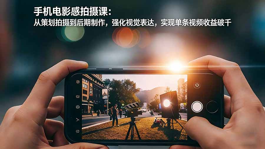 手机电影感拍摄课：从策划拍摄到后期制作，强化视觉表达，实现单条视频收益破千-数码之翼