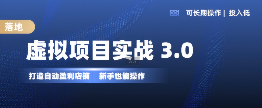 虚拟项目实战3.0,打造自动盈利店铺,可长期操作投入低,新手也能操作-数码之翼