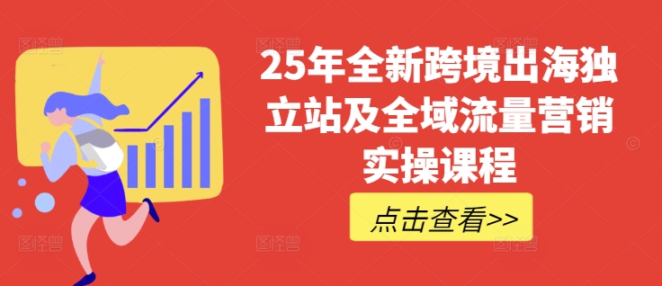 25年全新跨境出海独立站及全域流量营销实操课程，跨境电商独立站TIKTOK全域营销普货特货玩法大全-数码之翼
