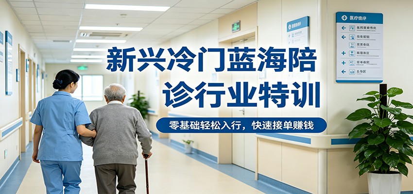 新兴冷门蓝海陪诊行业特训，零基础轻松入行，快速接单赚钱-数码之翼