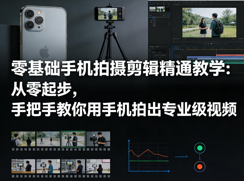 零基础手机拍摄剪辑精通教学:从零起步,手把手教你用手机拍出专业级视频-数码之翼