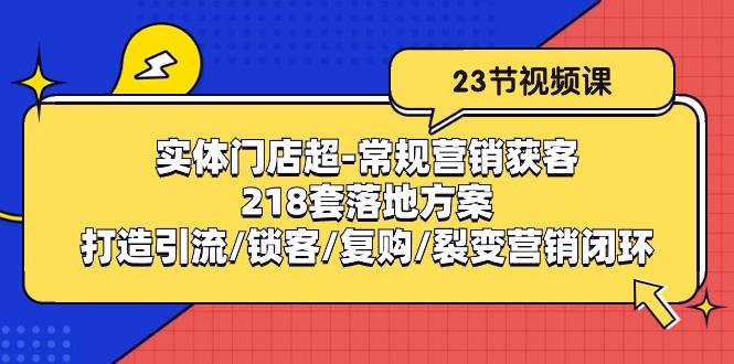 实体门店超-常规营销获客：218套落地方案/打造引流/锁客/复购/裂变营销-数码之翼