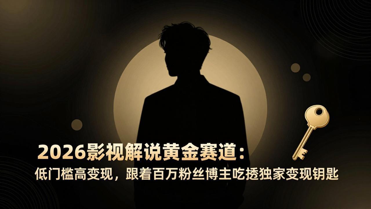 2026影视解说黄金赛道：低门槛高变现，跟着百万粉丝博主吃透独家变现钥匙-数码之翼