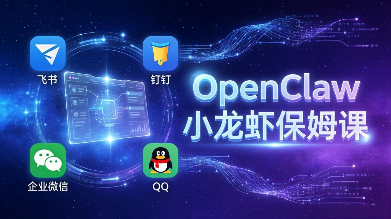 OpenClaw小龙虾保姆课： Windows/macOS/Linux/Docker全系统安装，飞书+钉钉+企业微信+QQ 全接入-数码之翼