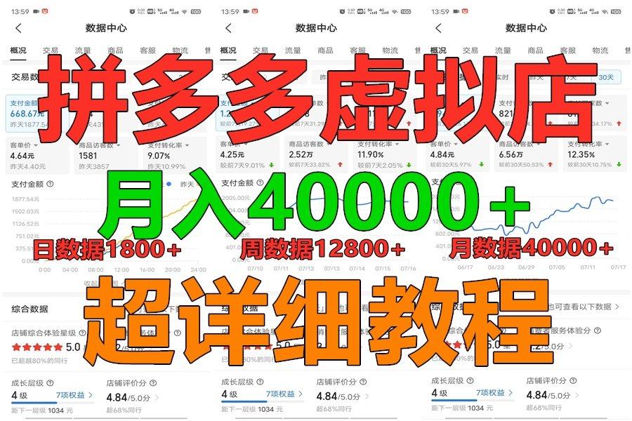 拼多多虚拟电商训练营月入40000+，全网最详细，你做你也行，暴利稳定长久-数码之翼