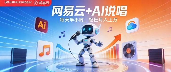网易云+AI说唱，每天半小时，AI内容创作+流量变现，轻松月入1W-数码之翼