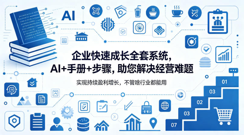 企业快速成长全套系统，AI+手册+步骤，助您解决经营难题，实现持续盈利增长，不管啥行业都能用-数码之翼