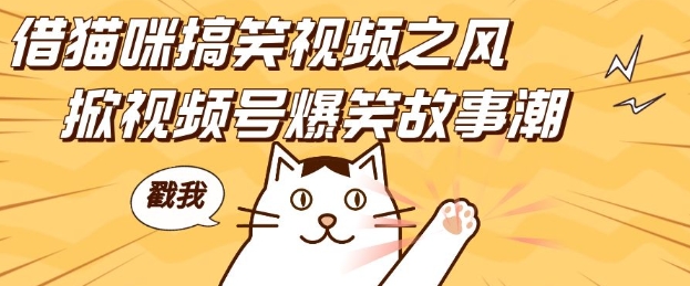 借猫咪搞笑视频之风，掀视频号爆笑故事潮，轻松日入四位数，无门槛快速入门!-数码之翼