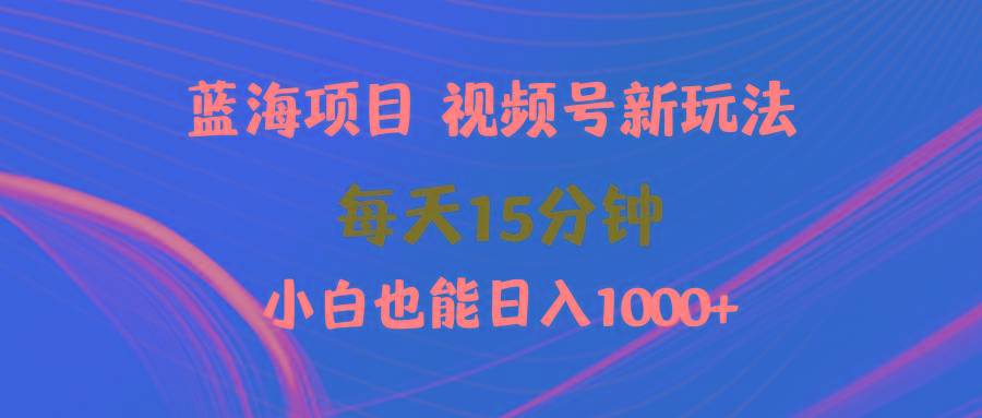 (9813期)蓝海项目视频号新玩法 每天15分钟 小白也能日入1000+-数码之翼
