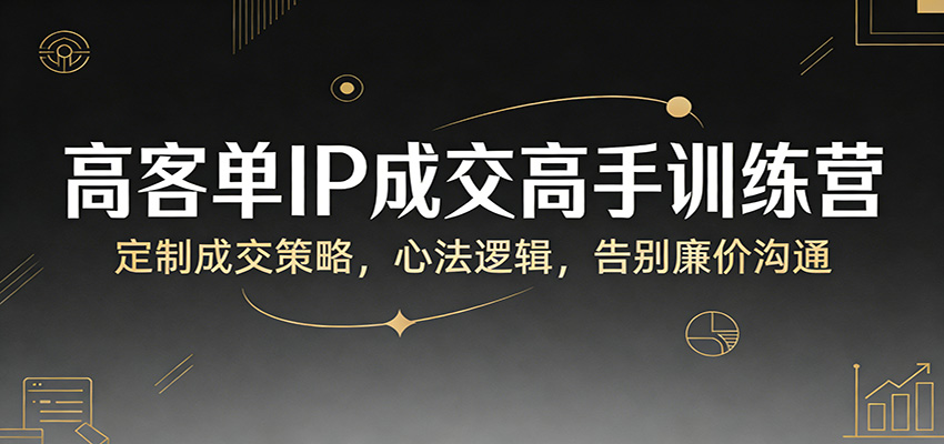 高客单IP成交高手训练营：定制成交策略，心法逻辑，告别廉价沟通-数码之翼