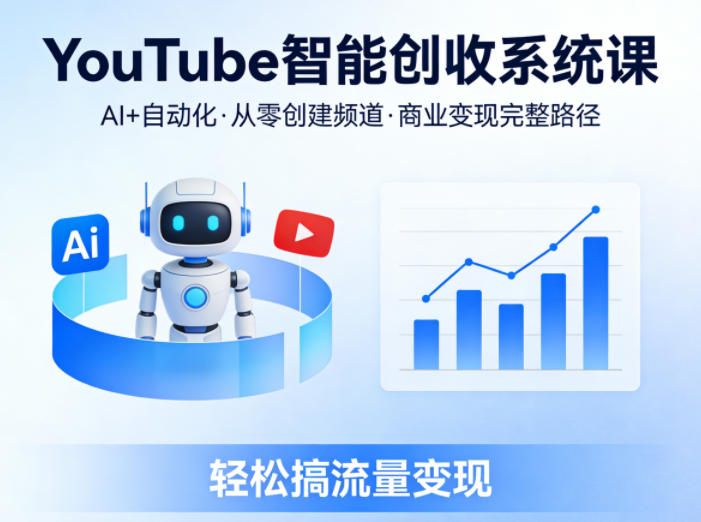 YouTube智能创收系统课，AI+自动化，从零创建YouTube频道并实现商业变现的完整路径，轻松搞流量变现-数码之翼