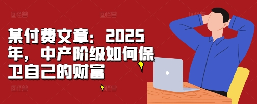 某付费文章：2025年，中产阶级如何保卫自己的财富-数码之翼