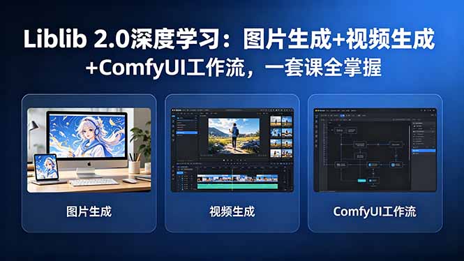 Liblib 2.0深度学习：图片生成+视频生成+ComfyUI工作流，一套课全掌握-数码之翼