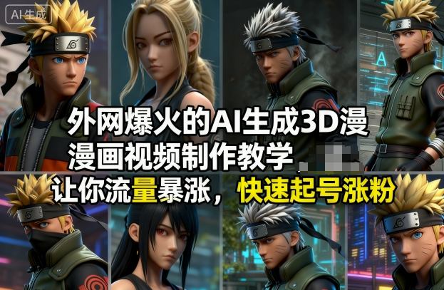 外网爆火的AI生成3D漫画视频制作教学，让你流量暴涨，快速起号涨粉！-数码之翼
