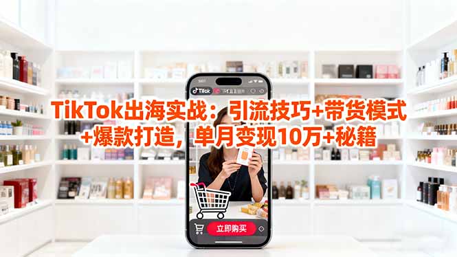 「TikTok出海实战」引流技巧+带货模式+爆款打造，单月变现10万+秘籍-数码之翼