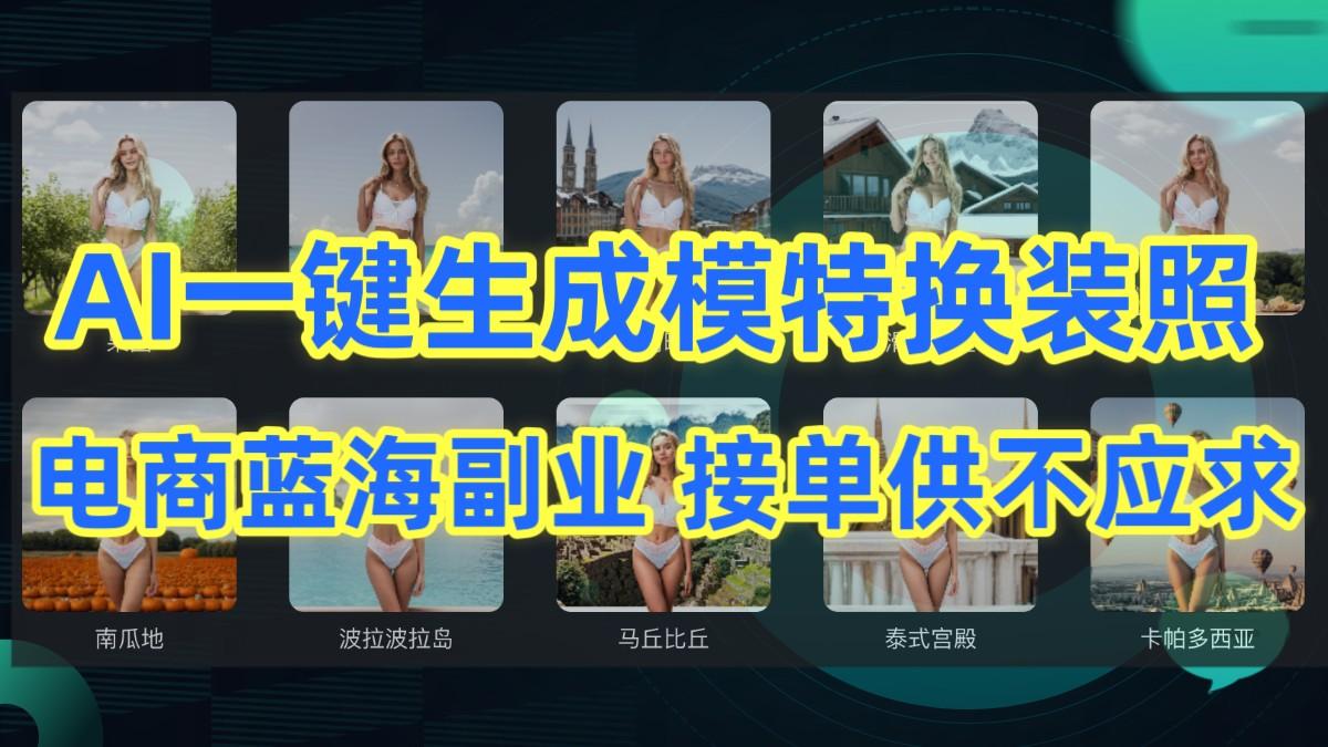 AI制作一键生成模特换装照，电商蓝海副业，接单供不应求-数码之翼