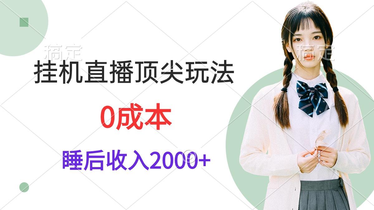(9715期)挂机直播顶尖玩法,睡后日收入2000+、0成本,视频教学-数码之翼