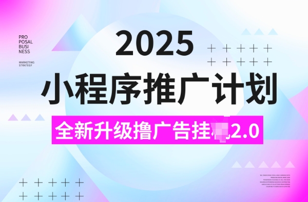 2025小程序推广计划，撸广告挂JI3.0玩法，日均5张【揭秘】-数码之翼