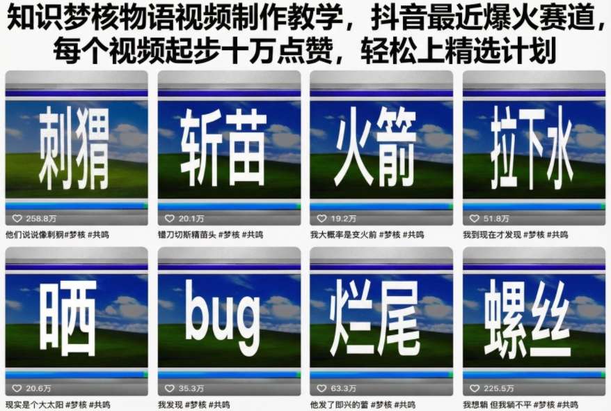 知识梦核物语视频制作教学，抖音最近爆火赛道，每个视频起步十万点赞，轻松上精选计划-数码之翼