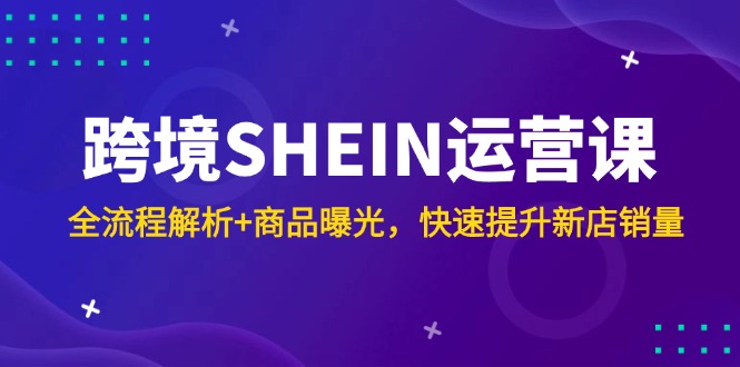 跨境SHEIN运营课，全流程解析+商品曝光，快速提升新店销量-数码之翼