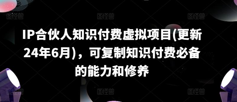 IP合伙人知识付费虚拟项目(更新24年6月)，可复制知识付费必备的能力和修养-数码之翼
