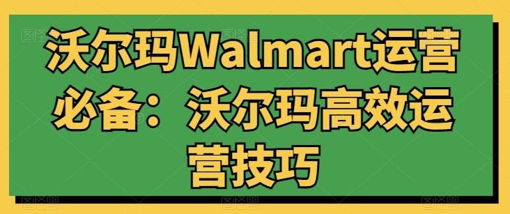 沃尔玛Walmart运营必备：沃尔玛高效运营技巧-数码之翼