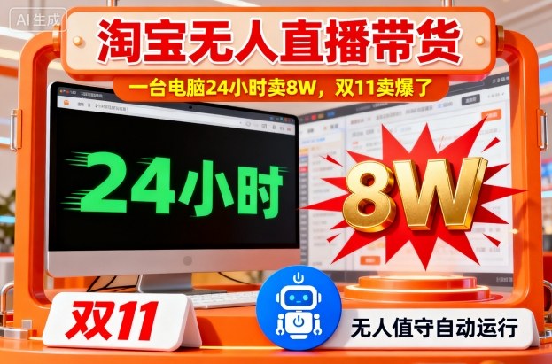 淘宝无人直播带货，一台电脑214小时卖8W，双11卖爆了【揭秘】-数码之翼
