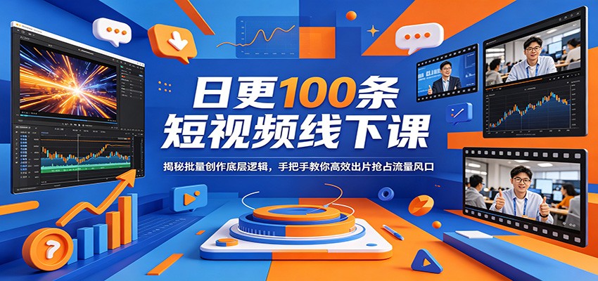 日更100条短视频线下课：揭秘批量创作底层逻辑，手把手教你高效出片抢占流量风口-数码之翼