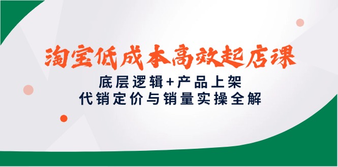 淘宝低成本高效起店课，底层逻辑+产品上架，代销定价与销量实操全解-数码之翼