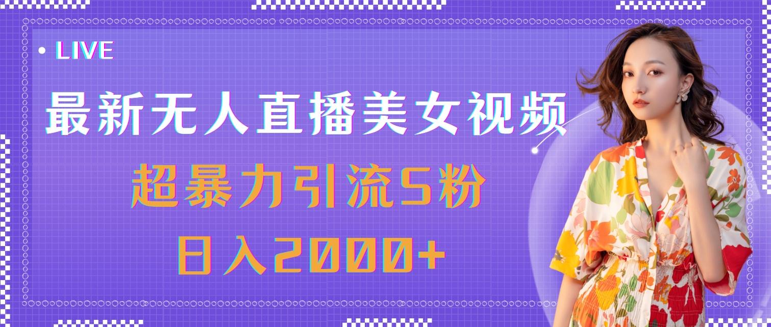 最新无人直播美女视频，超暴力引流S粉日入2000+-数码之翼