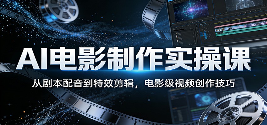 AI电影制作实操课:从剧本配音到特效剪辑,电影级视频创作技巧-数码之翼