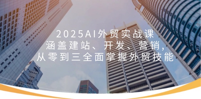 2025AI外贸实战课：涵盖建站、开发、营销, 从零到三全面掌握外贸技能-数码之翼