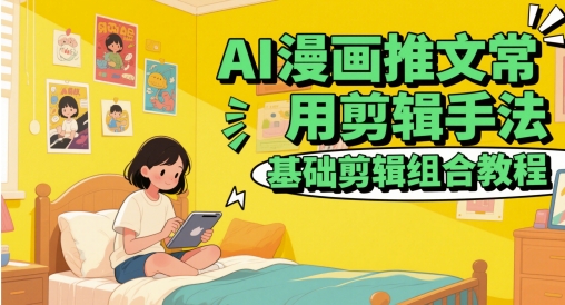 AI漫画推文常用剪辑手法，基础剪辑组合教程-数码之翼