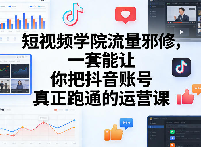 短视频学院流量邪修,一套能让你把抖音账号真正跑通的运营课-数码之翼