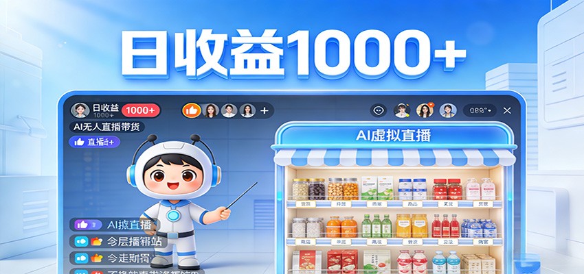 不用露脸不用说话，24小时自动卖货赚钱，全天自动直播，收益看得见-数码之翼