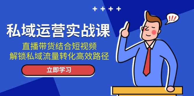私域运营实战课：直播带货结合短视频，解锁私域流量转化高效路径-数码之翼