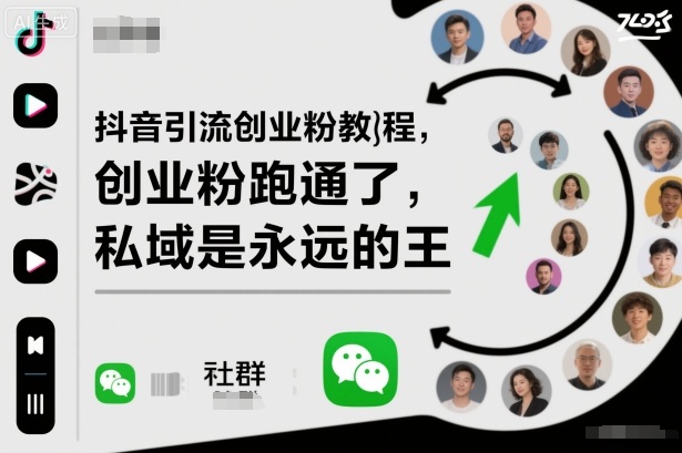 抖音引流创业粉教程,创业粉终于跑通了,私域是永远的王-数码之翼