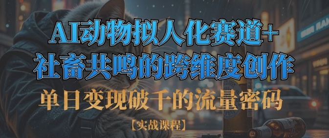 单日变现破千的流量密码，AI动物拟人化赛道+社畜共鸣的跨维度创作-数码之翼