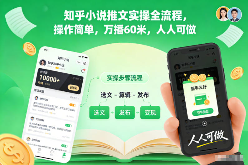 知乎小说推文实操全流程，操作简单，万播60米，人人可做-数码之翼