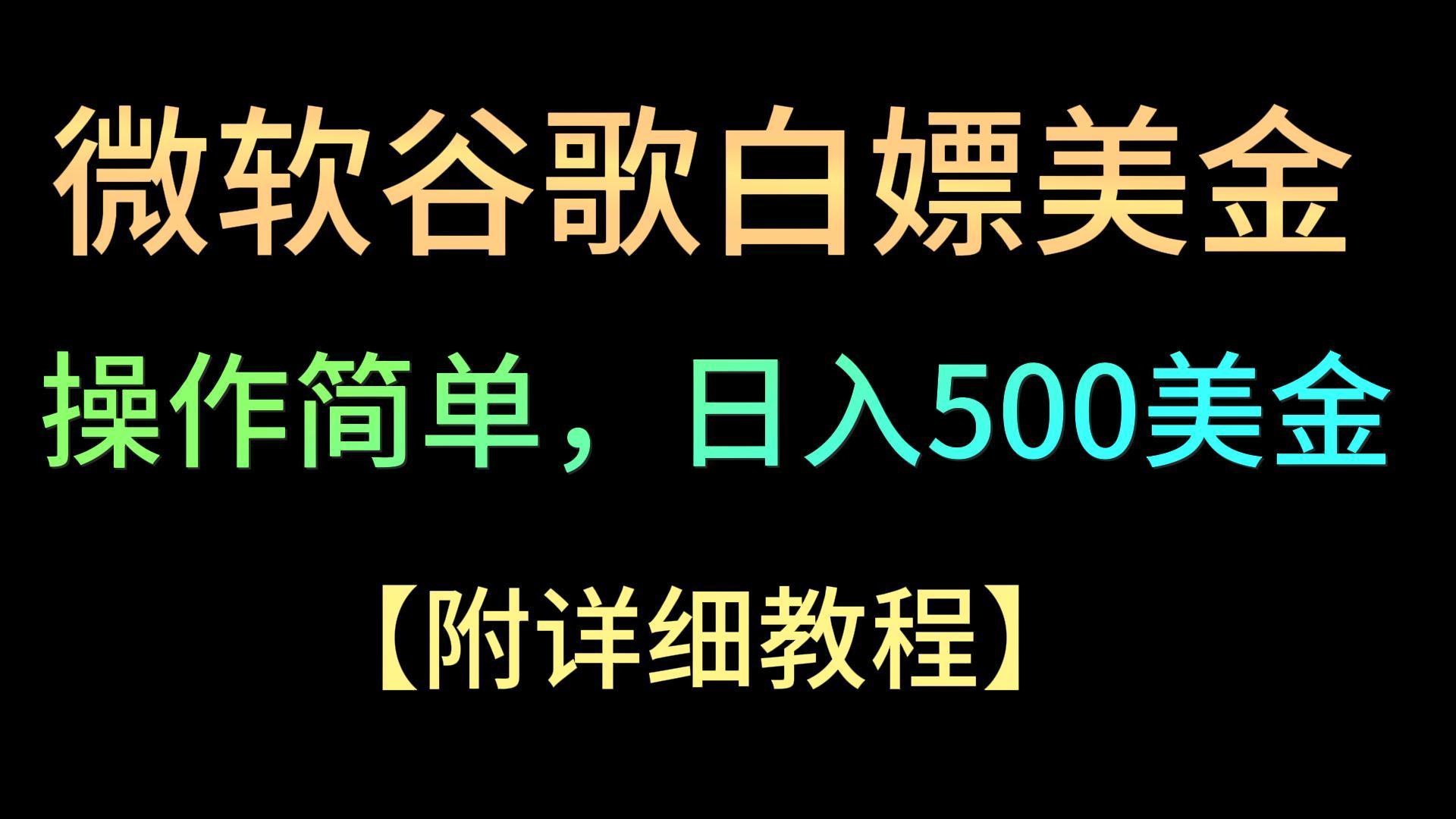 微软谷歌项目3.0，轻松日赚500+美金，操作简单，小白也可轻松入手！-数码之翼